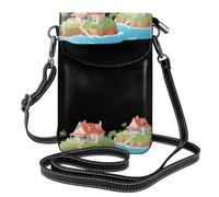 YYHWHJDE Houses On The Sea Prints - Bolso cruzado pequeño de cuero para mujer, impermeable y duradero