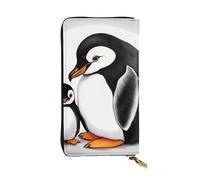 YYHWHJDE I Love Penguins - Cartera larga de cuero de calidad con impresión de pingüinos diseñada para niñas y mujeres a la moda, elegante, 19 x 10,5 cm, Black, Talla única