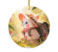YYHWHJDE Imagen de gatito de aventura, decoración de cerámica circular, decoración interior, regalo, 7,4 cm