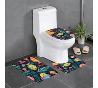 YYHWHJDE Juego de 3 alfombras de baño de 24 x 16 pulgadas, diseño de peces tropicales, antideslizantes, con contorno, formas ovaladas y rectangulares para el hogar, la cocina y los baños