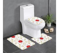 YYHWHJDE Juego de 3 alfombrillas antideslizantes con diseño de albóndigas giratorias, alfombras de baño antideslizantes y duraderas