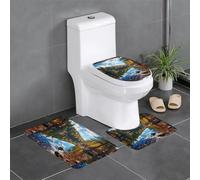 YYHWHJDE Juego de 3 alfombrillas antideslizantes para baño, diseño de Forest Lakes of New Hampshire, duraderas