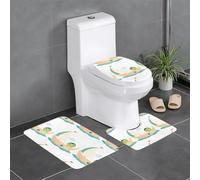 YYHWHJDE Juego de alfombrillas antideslizantes de tres piezas para baño, diseño de guisante en el velero, antideslizante y duradero