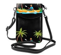 YYHWHJDE Kayaking Under The Coconut Trees - Bolso cruzado pequeño de cuero para mujer, impermeable y duradero