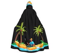 YYHWHJDE Kayaking Under The Coconut Trees - Capa con capucha para Halloween, ropa para hombre y mujer, juego de rol