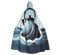 YYHWHJDE Kettle In The Waves Picture - Chaqueta larga con capucha de Halloween para adultos, adecuada para hombres y mujeres