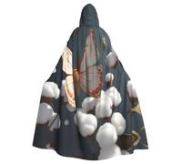 YYHWHJDE La capa con capucha de Butterfly Under Cotton Prints para adultos es un poncho con capucha súper grande, cómodo y duradero de Halloween