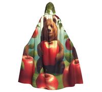YYHWHJDE La capa con capucha para adultos Bear In The Apple Prints es un poncho con capucha súper grande, cómodo y duradero de Halloween