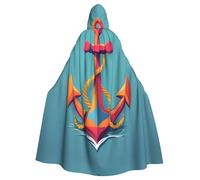 YYHWHJDE La capa con capucha para adultos con estampado de ancla de colores es un poncho con capucha súper grande, cómodo y duradero para Halloween