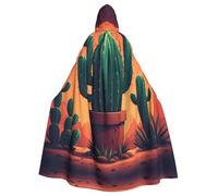 YYHWHJDE La capa con capucha para adultos con estampado de cactus aterrador es un poncho con capucha súper grande, cómodo y duradero de Halloween