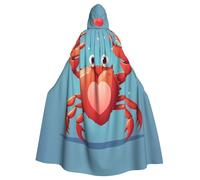 YYHWHJDE La capa con capucha para adultos con estampado de cangrejo sosteniendo un corazón es un poncho con capucha súper grande, cómodo y duradero de Halloween