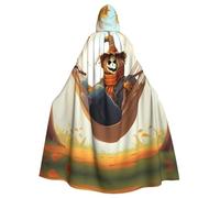 YYHWHJDE La capa con capucha para adultos con estampado de espantapájaros en una hamaca es un poncho con capucha súper grande, cómodo y duradero para Halloween