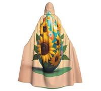YYHWHJDE La capa con capucha para adultos con estampado de girasol en huevo de Pascua es un poncho con capucha súper grande, cómodo y duradero para Halloween