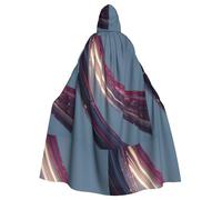 YYHWHJDE La capa con capucha para adultos con estampado de líneas brillantes es un poncho con capucha súper grande, cómodo y duradero para Halloween