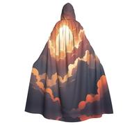 YYHWHJDE La capa con capucha para adultos con estampado de Sun On The Clouds es un poncho con capucha de Halloween súper grande, cómodo y duradero