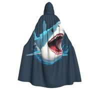 YYHWHJDE La capa con capucha para adultos con estampado de tiburones sorprendidos es un poncho con capucha súper grande, cómodo y duradero de Halloween