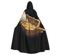 YYHWHJDE La capa con capucha para adultos Treasure on the Ship Prints es un poncho con capucha de Halloween súper grande, cómodo y duradero