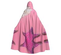 YYHWHJDE La capa con capucha Pink Sand Beach Prints para adultos es un poncho con capucha súper grande, cómodo y duradero de Halloween