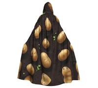 YYHWHJDE La capa con capucha Potatoes In The Soil Prints para adultos es un poncho con capucha súper grande, cómodo y duradero de Halloween