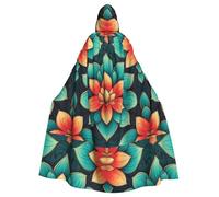 YYHWHJDE La capa con capucha Symmetric Lotus Prints para adultos es un poncho con capucha súper grande, cómodo y duradero para Halloween
