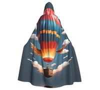YYHWHJDE La capa con capucha Wings Hot Air Balloon Prints para adultos es un poncho con capucha súper grande, cómodo y duradero para Halloween