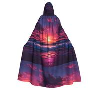 YYHWHJDE La hermosa capa con capucha para adultos con estampado de amanecer es un poncho con capucha súper grande, cómodo y duradero para Halloween