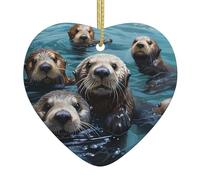 YYHWHJDE La pereza del agua en el océano Imagen Navidad Cerámica Amor Colgante Decoración Interior Festival Regalo