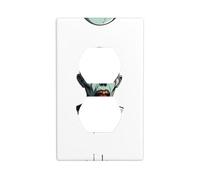 YYHWHJDE La placa de pared de doble enchufe con imagen de demonio cruel es resistente a los golpes y duradera de 4.5 x 2.75 pulgadas