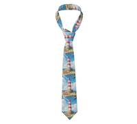 YYHWHJDE Lighthouse on the coast - Corbata para hombre, estilo clásico, adecuado para vacaciones y trabajo