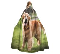YYHWHJDE Linda capa con capucha para hombre y mujer, estampado de Golden Retriever para Halloween, para juegos de rol