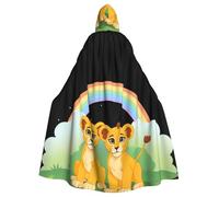 YYHWHJDE Lion Cubs Under The Rainbow Prints Capa con capucha para adultos de Halloween para hombres y mujeres
