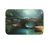 YYHWHJDE Little Bridge in The East Picture - Tapete de terciopelo con borde de bloqueo de cristal, alfombra para dormitorio, salón, decoración del hogar