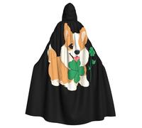 YYHWHJDE Little Corgi Holding A Clover Pattern Halloween - Capa con capucha para adultos, sin cremallera, cómoda para fiestas de disfraces