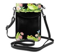 YYHWHJDE Little Frog In The Florals - Bolso cruzado pequeño de cuero para mujer, impermeable y duradero