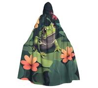 YYHWHJDE Little Frog In The Florals Picture - Chaqueta larga con capucha de Halloween para adultos, adecuada para hombres y mujeres