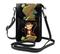 YYHWHJDE Little Monkey Climbing The Mountain Prints - Bolso cruzado pequeño de cuero para mujer, impermeable y duradero