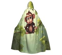 YYHWHJDE Little Monkey On The Vine Picture - Chaqueta larga con capucha de Halloween para adultos, adecuada para hombres y mujeres