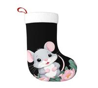 YYHWHJDE Little Mouse in The Peony Garden - Calcetín de Navidad, accesorio decorativo esponjoso y suave para uso a granel por mujeres y hombres