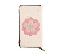 YYHWHJDE Little Pink Cherry Blossoms - Cartera larga de piel de calidad con estampado de flores de cerezo diseñada para niñas y mujeres a la moda, elegante, 19 x 10,5 cm, Black, Talla única