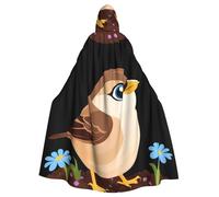 YYHWHJDE Little Sparrow In The Flowerbed Prints Halloween - Capa con capucha para hombre y mujer, para juegos de rol