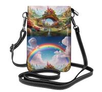 YYHWHJDE Little World Under The Rainbow Prints - Bolso cruzado pequeño de cuero para mujer, impermeable y duradero