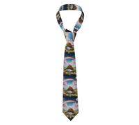YYHWHJDE Little World Under the Rainbow Prints - Corbata para hombre, estilo clásico, ideal para vacaciones y trabajo