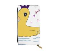 YYHWHJDE Little Yellow Duck - Cartera larga de piel de calidad con estampado de pato amarillo diseñada para niñas y mujeres a la moda, elegante de 19 x 10,5 cm, Black, Talla única