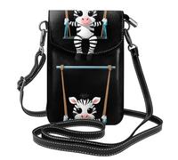 YYHWHJDE Little Zebra On The Swing - Bolso cruzado pequeño de cuero para mujer, impermeable y duradero