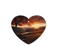 YYHWHJDE Lonely Bench - Ambientadores para coche, diseño de puesta de sol, con forma de corazón, paquete de 4 tarjetas perfumadas colgantes para armario, baño, decoración interior de coche