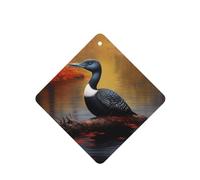 YYHWHJDE Loon Nature Bird - Ambientadores cuadrados para coche, paquete de seis tarjetas perfumadas colgantes para armario, baño, decoración interior de coche