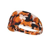 YYHWHJDE Lots of Cartoon Little Foxes - Diadema deportiva para mujer, a prueba de sudor, banda elástica de verano