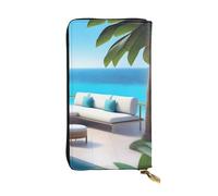 YYHWHJDE Love Island on The S - Cartera larga de piel de calidad diseñada para niñas y mujeres a la moda, elegante, 19 x 10,5 cm, Black, Talla única