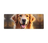YYHWHJDE Lovely Golden Retriever - Alfombrilla de mouse extragrande con imagen de perro dorado para oficina, teclado antideslizante para juegos, versión gruesa, 30,5 x 80 cm