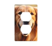YYHWHJDE Lovely Golden Retriever - Placa de pared de doble enchufe con imagen de perro Golden Retriever es resistente a los golpes y duradera de 4.5 x 2.75 pulgadas